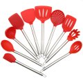 Silicone kitchen tools with stainless steel handle